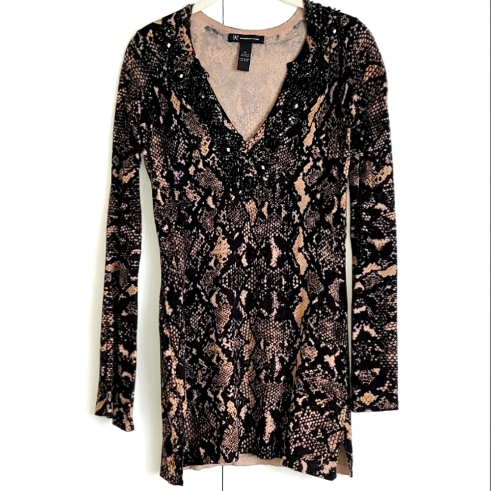 INC International Concepts Jeweled Tunic Top